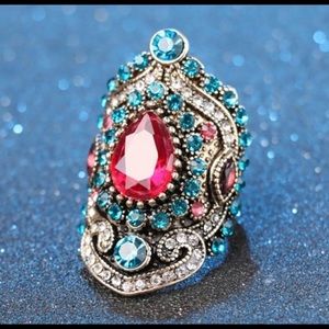 Turkish Rhinestone Crystal Ring NWT